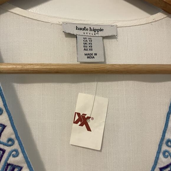 NWT Haute Hippie Women's Dress Oversized Mini Dress Size XS Coastal Cowgirl Boho - Picture 5 of 9